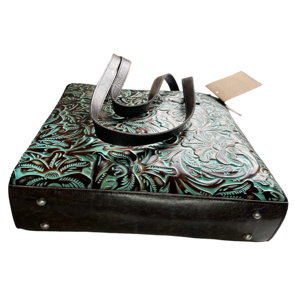 NWT Patricia Nash - Tooled Turquoise Viana Tote